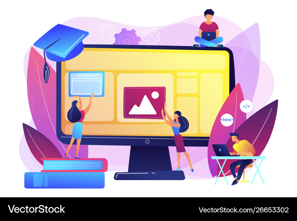 Web development courses concept Web development courses concept vector image