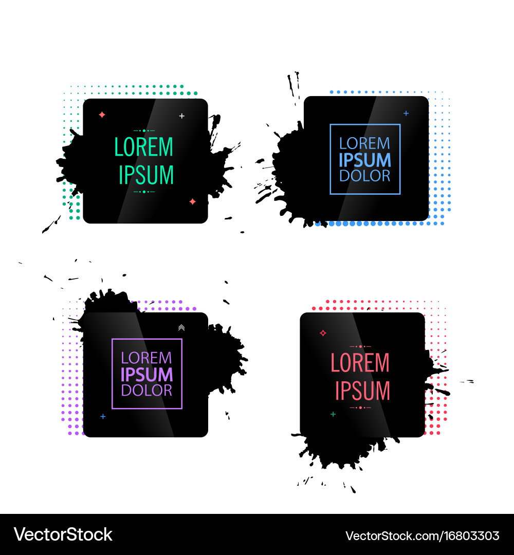 Abstract frame with black splashes Vector Image