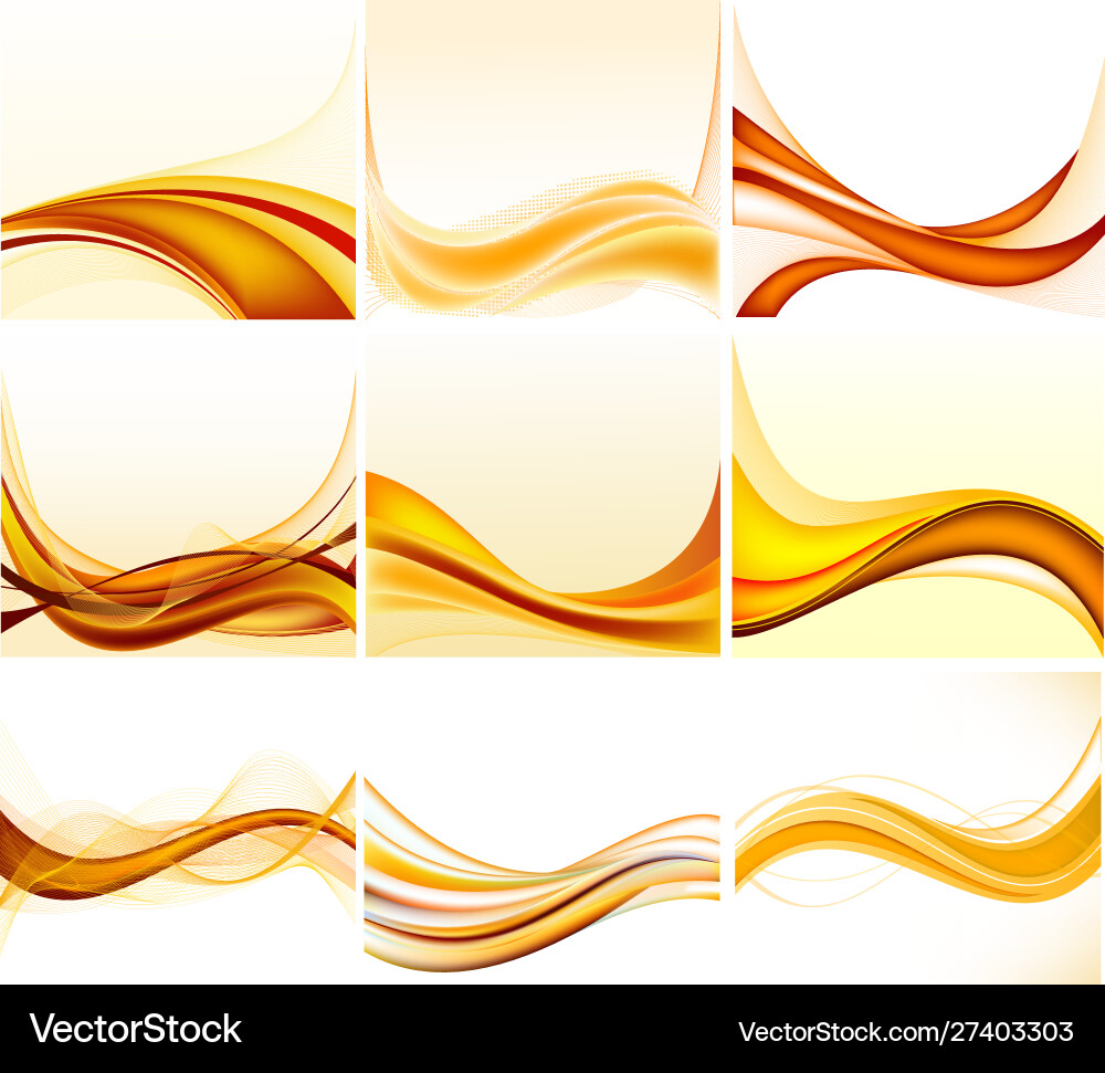 Abstract wave element background design set Vector Image
