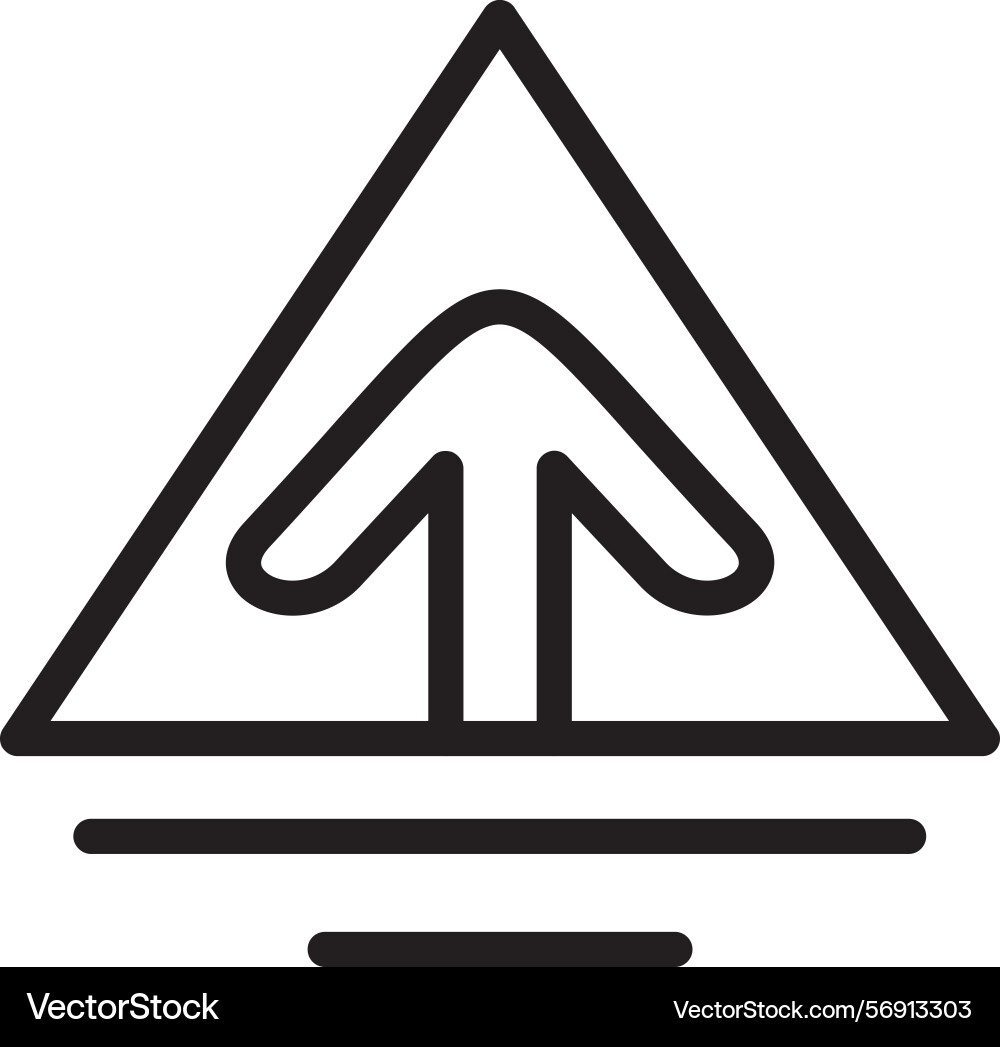 Arrow triangle up linear style icon design vector image