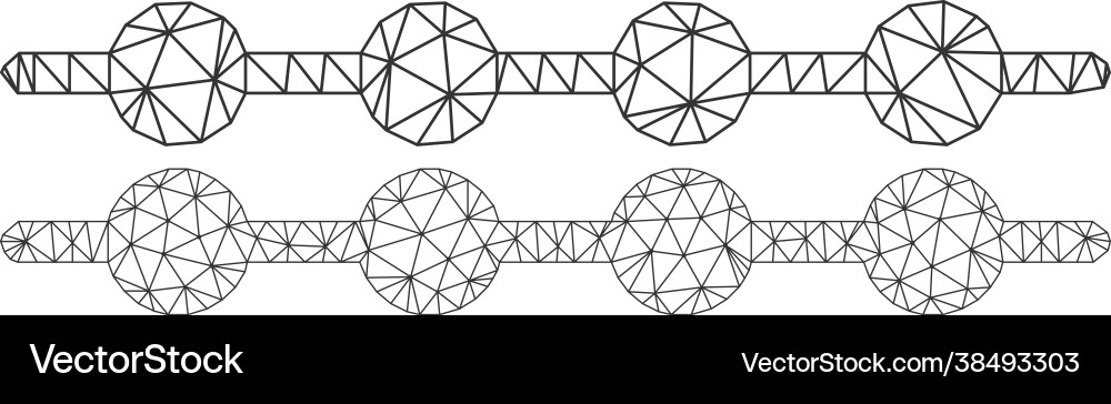 Connected dots line icons - triangle mesh Connected dots line icons - triangle mesh vector image