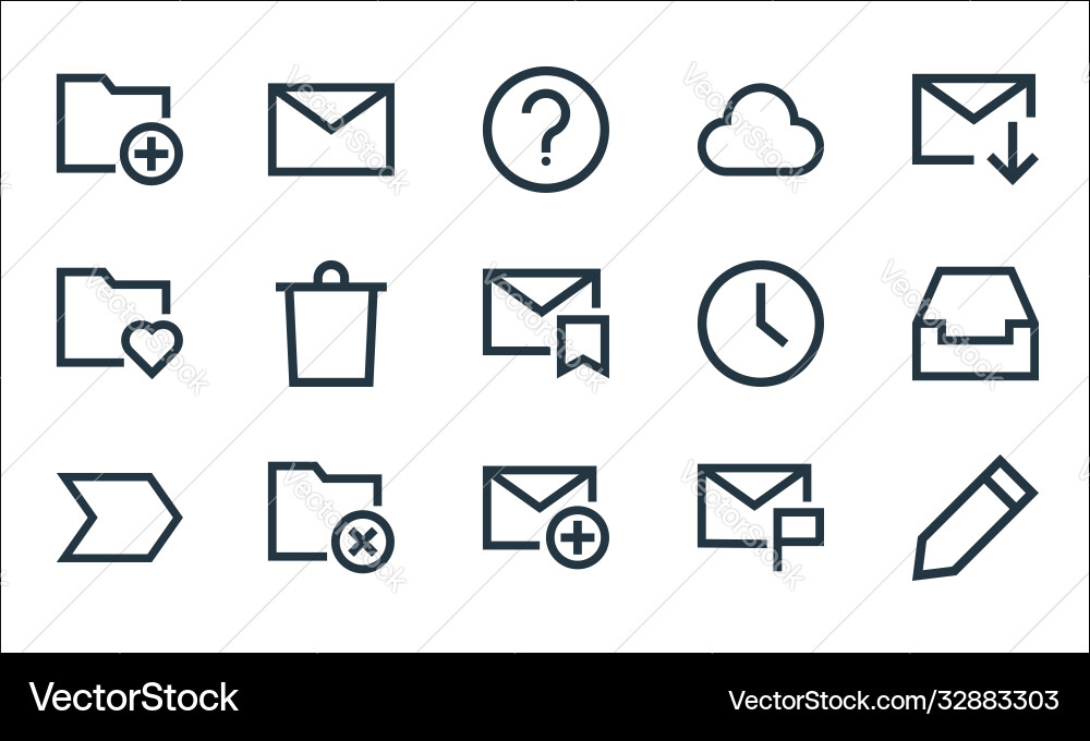 Email line icons linear set quality Email line icons linear set quality vector image