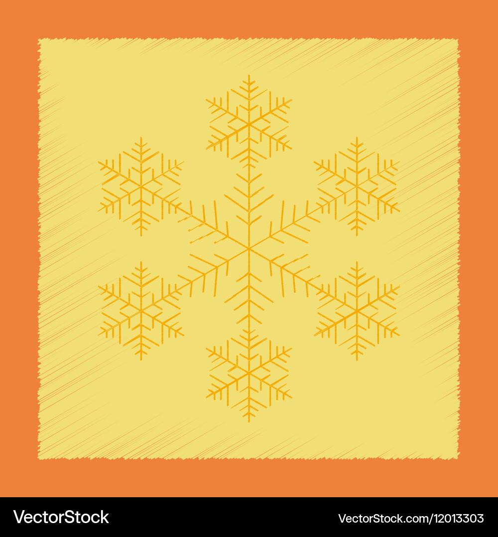 Flat shading style icon snowflake Vector Image