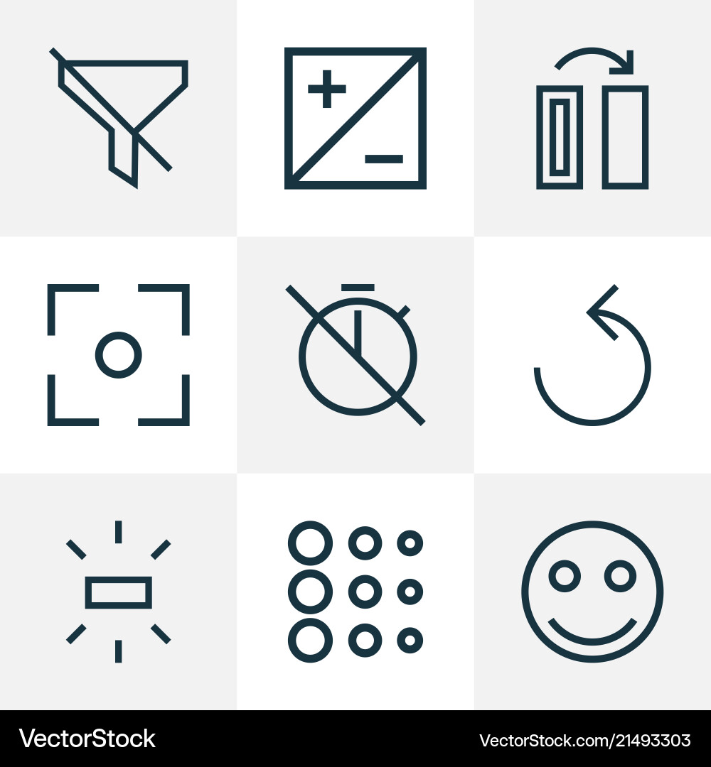 Image icons line style set with turn smile Image icons line style set with turn smile vector image
