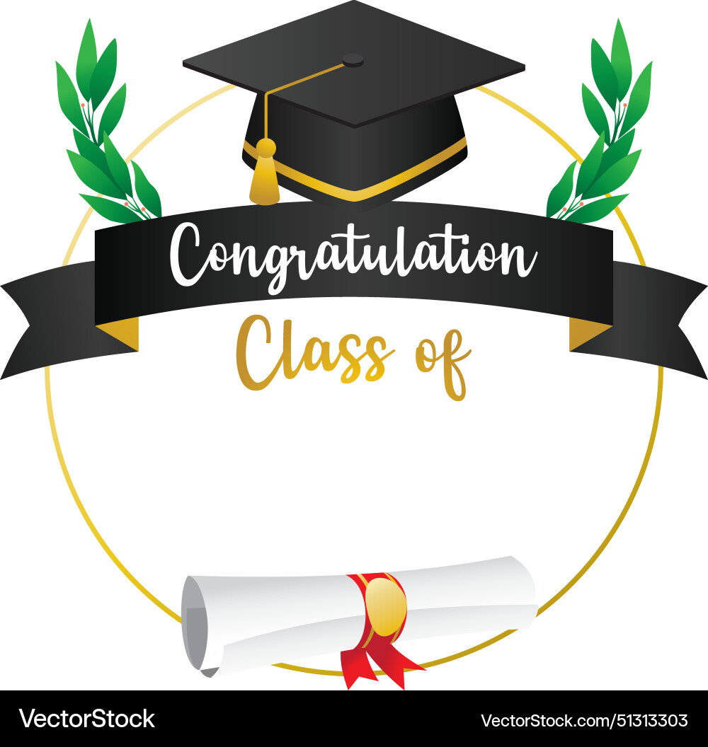 Image of a graduation cap and diploma Vector Image