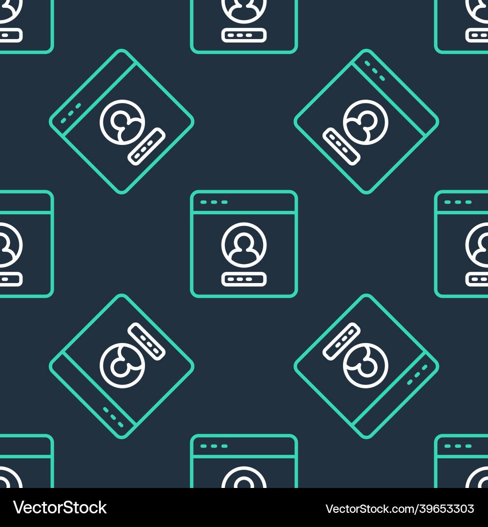 Line create account screen icon isolated seamless Line create account screen icon isolated seamless vector image