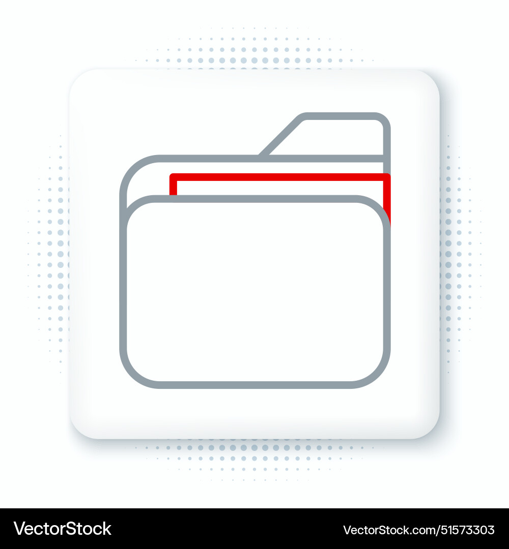 Line document folder icon isolated on white Line document folder icon isolated on white vector image