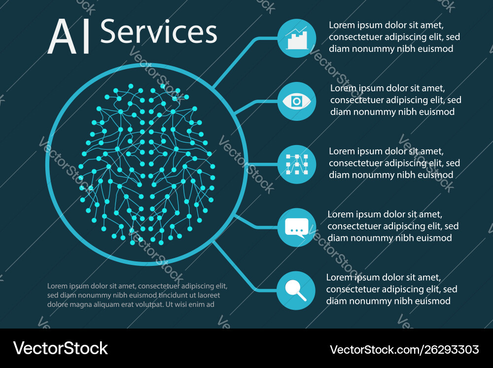 Neural Network AI Concept vector image