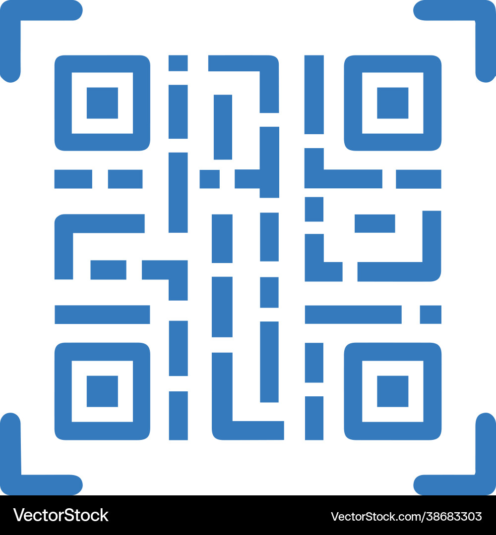 Qr code coding icon blue color design Vector Image