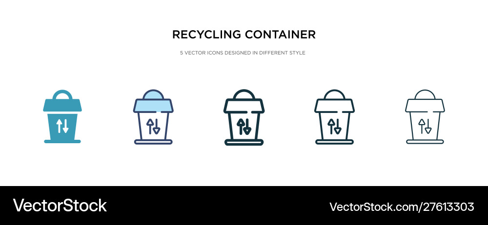 Recycling container icon in different style two Recycling container icon in different style two vector image