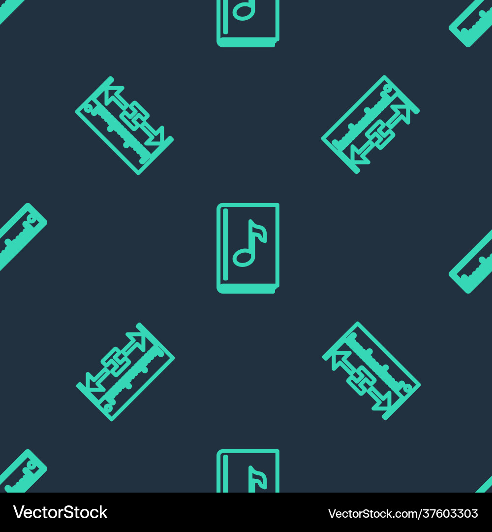 Set line audio book measuring height and length Set line audio book measuring height and length vector image