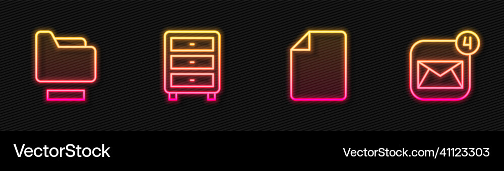 Set line file document folder archive Set line file document folder archive vector image