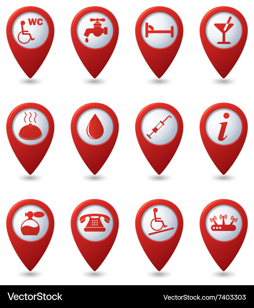 Set of 12 services and entertainment redpointer vector image