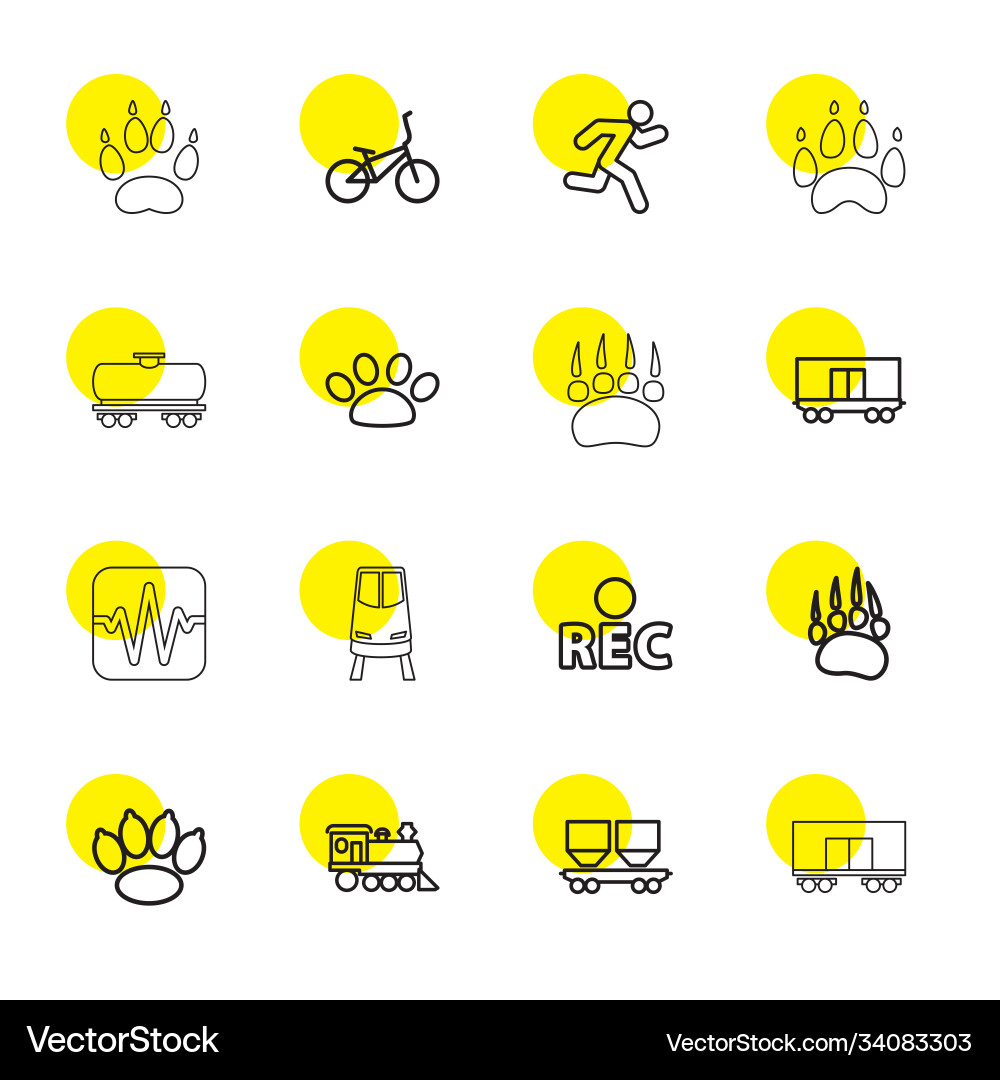 Track icons Vector Image