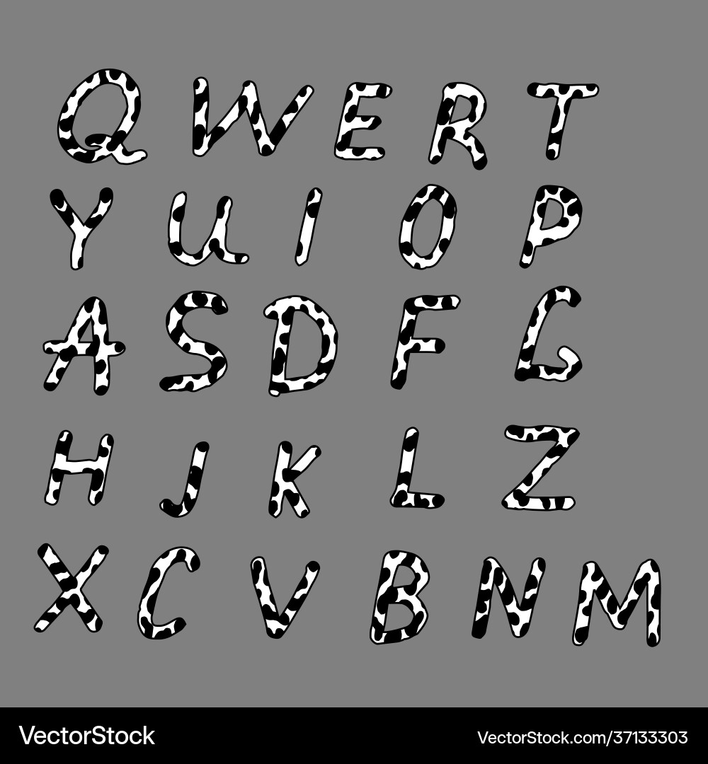 Trendy alphabet set leopard pattern design Vector Image