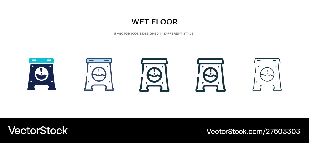 Wet floor icon in different style two colored Wet floor icon in different style two colored vector image