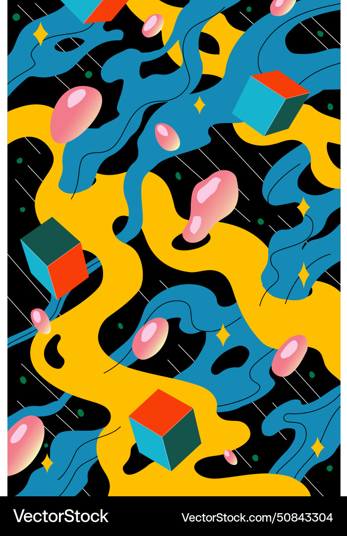 Abstract shapes and cosmic pattern vector image