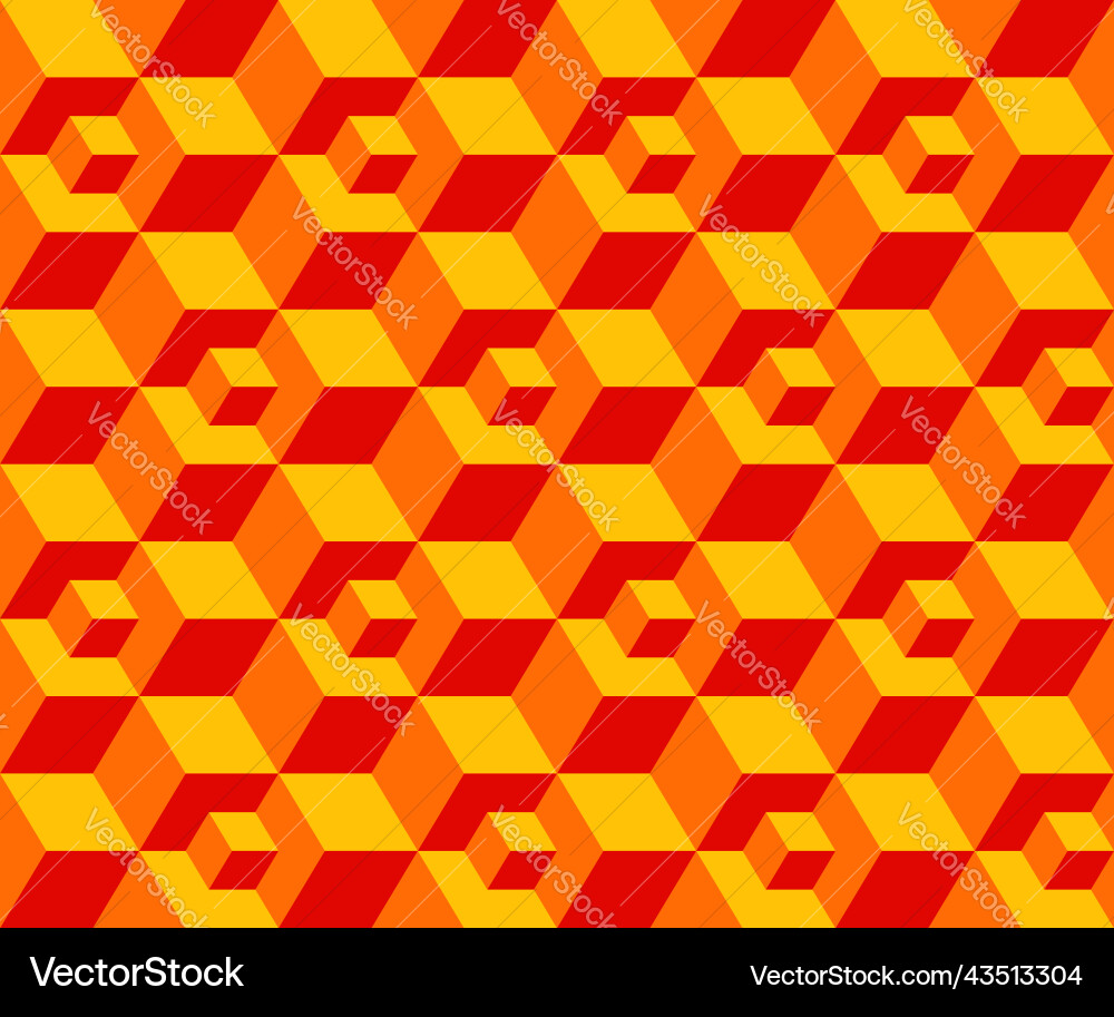 Background geometric pattern cube shape yellow Background geometric pattern cube shape yellow vector image