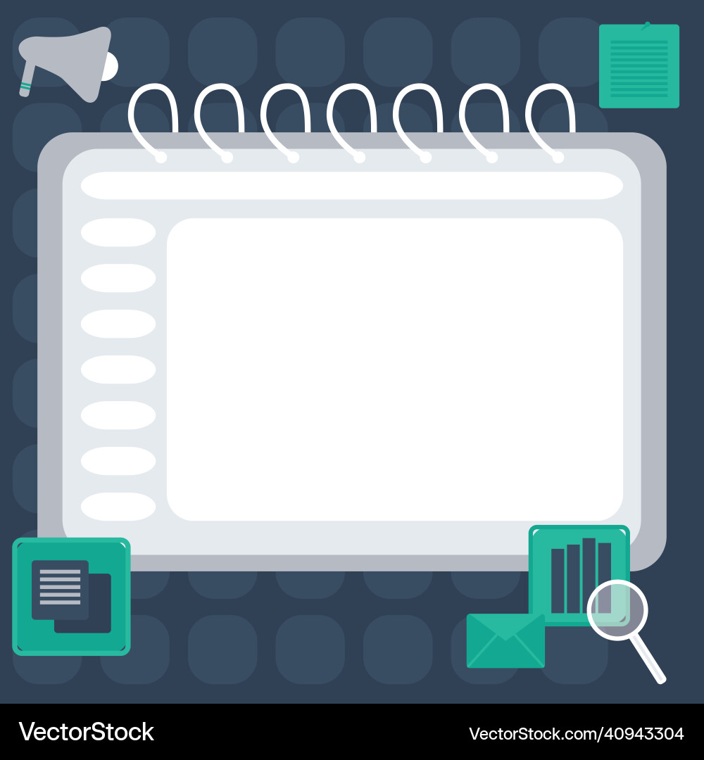 Blank opened spiral notebook with a calculator Blank opened spiral notebook with a calculator vector image