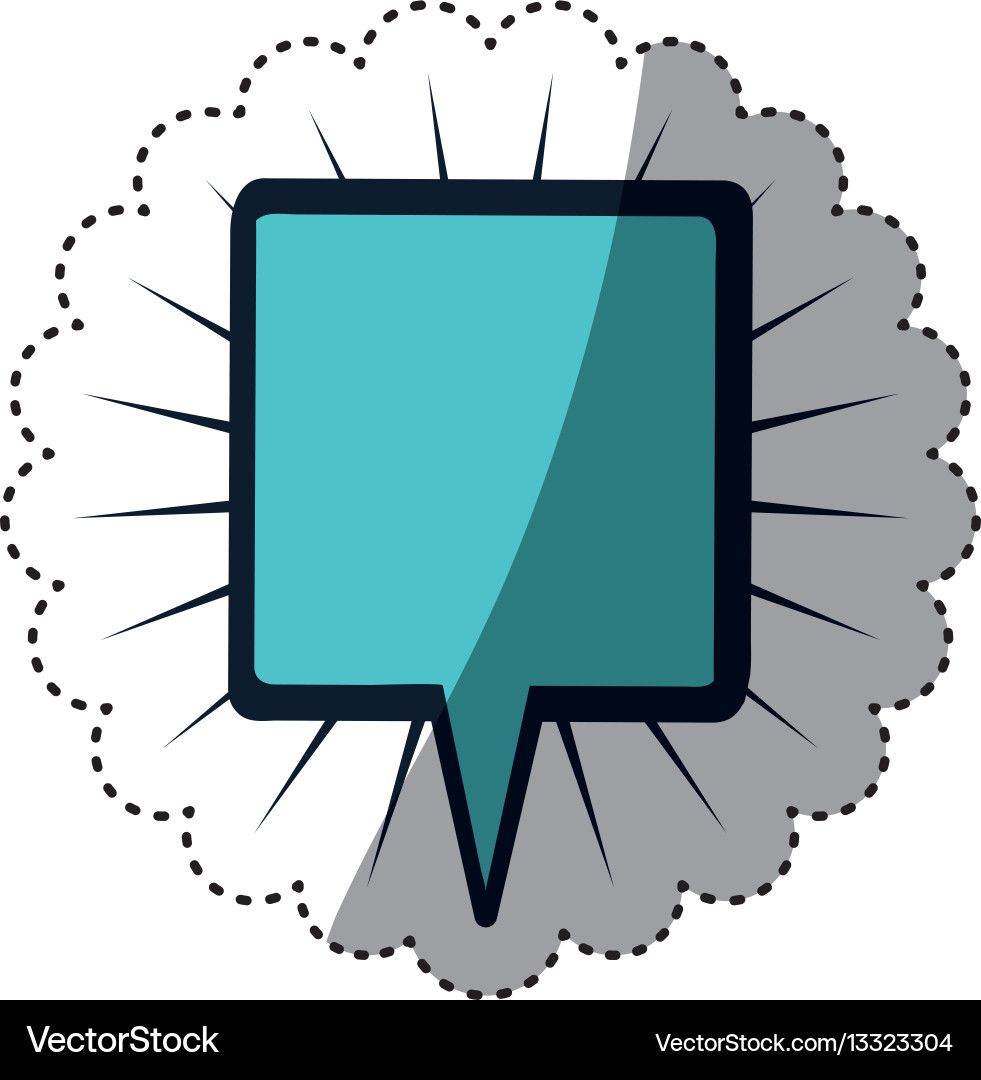 Blue sticker square shape dialog box with lines vector image