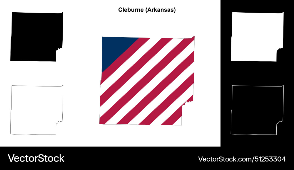 Cleburne outline map Vector Image