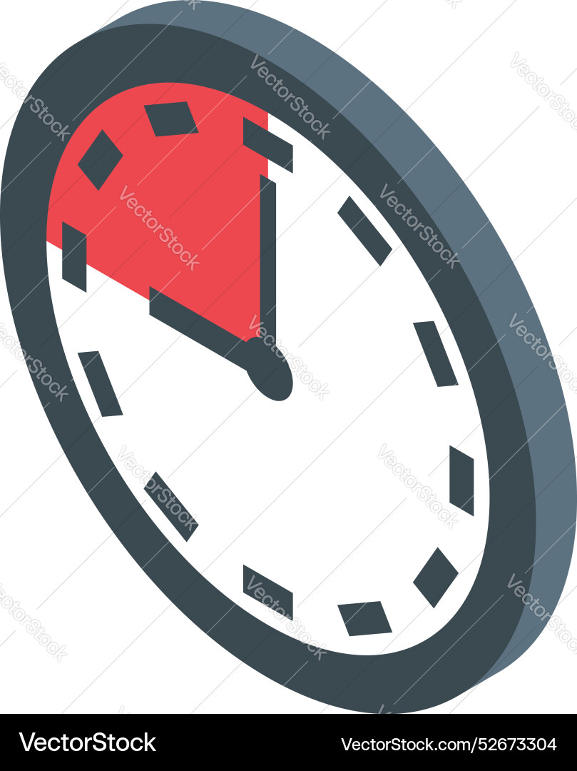 Clock face showing time passing isometric icon Clock face showing time passing isometric icon Vector Image