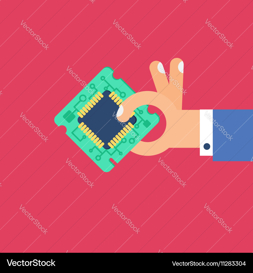 Computer processor chip Vector Image