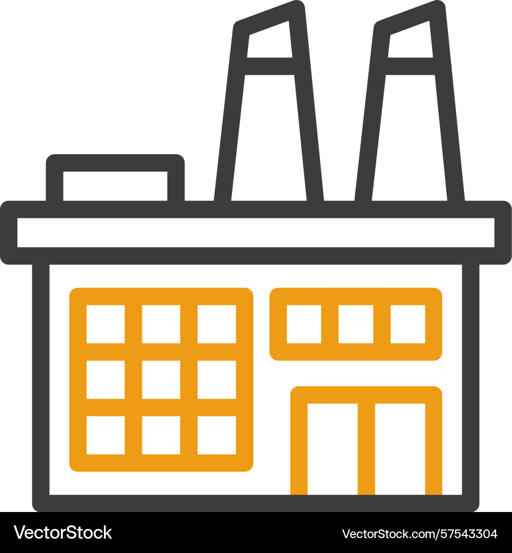 Factory window two color icon Vector Image