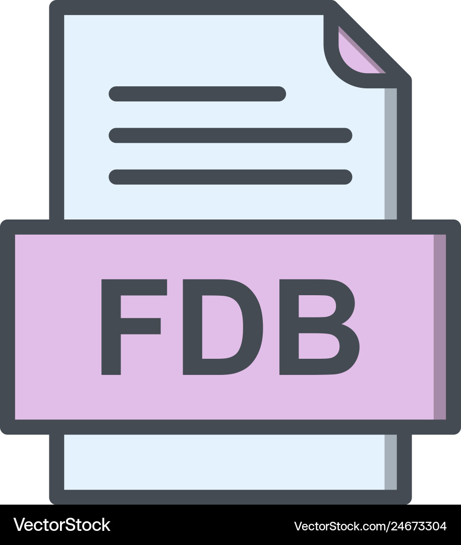Fdb file document icon vector image
