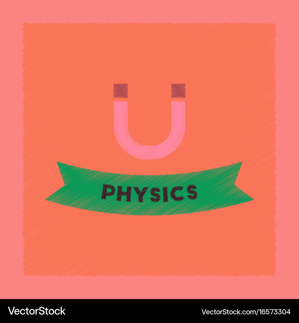 Flat shading style icon physics lesson Vector Image