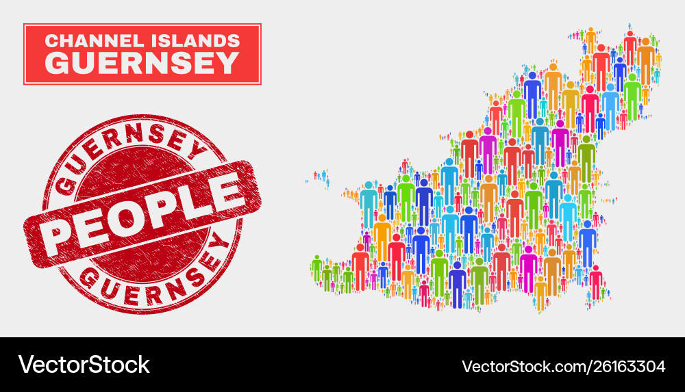 Guernsey island map population demographics Vector Image