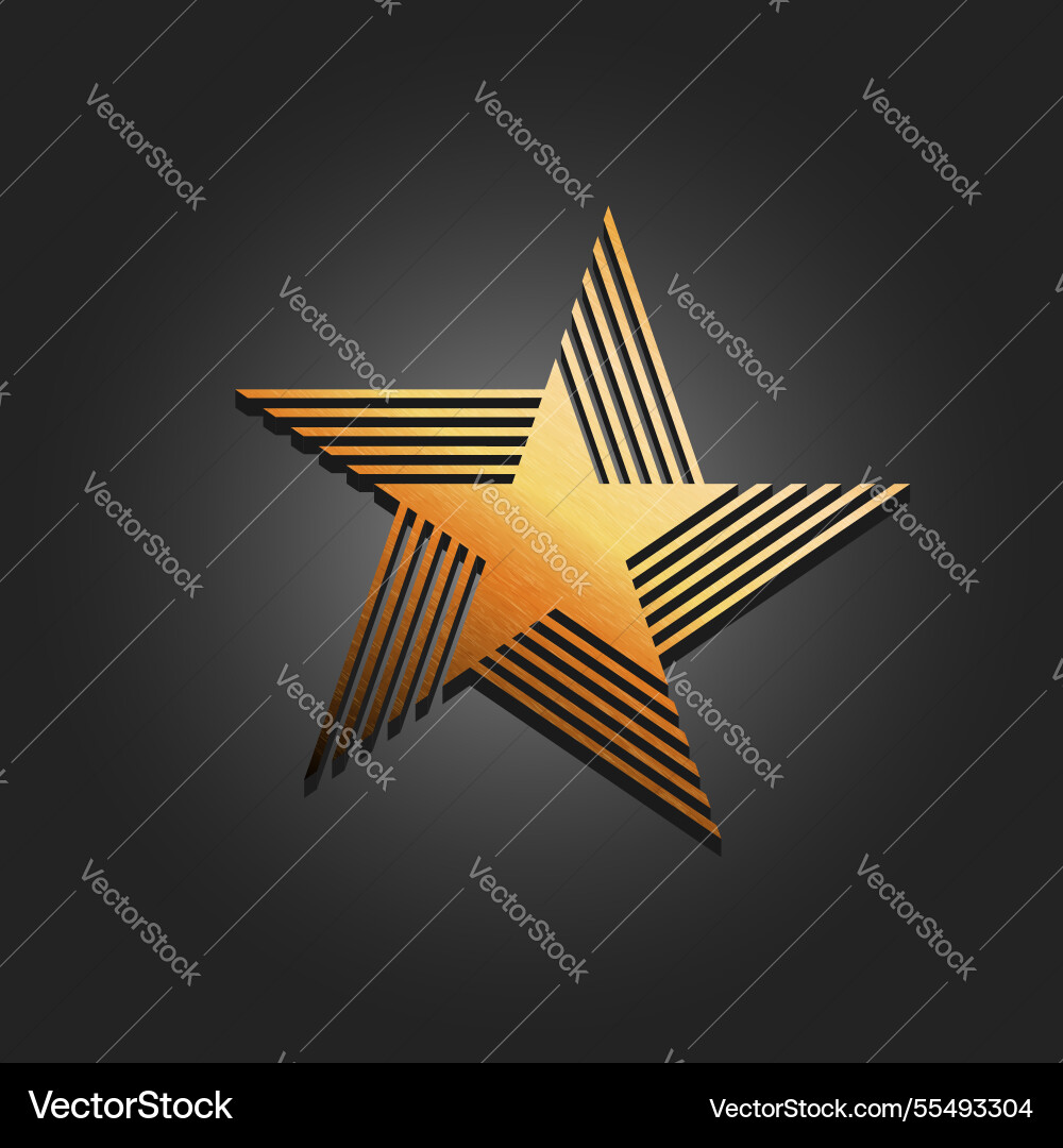 Luxuriöses goldenes Metall-Star-Logo mit einem modernen Luxuriöses goldenes Metall-Star-Logo mit einem modernen vektorbild