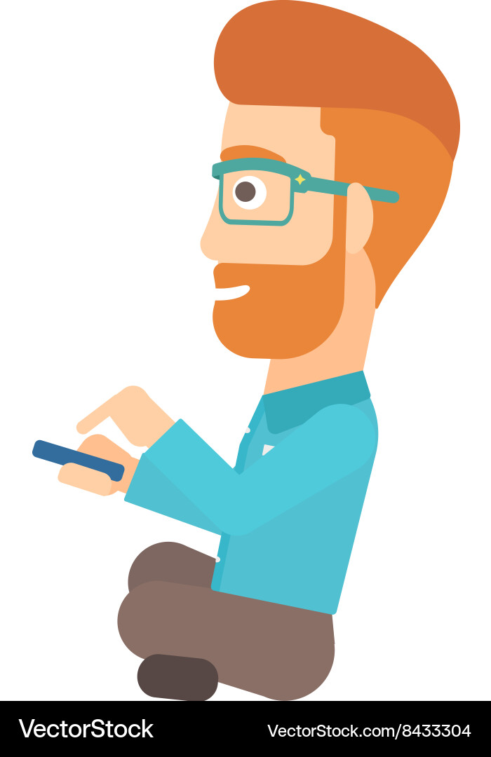 Man using mobile phone vector image