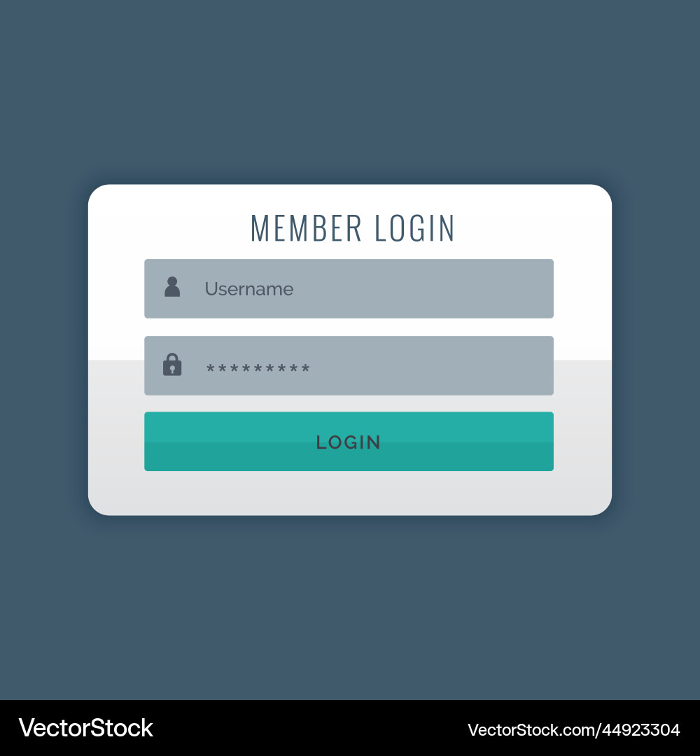 Modern login user interface design template vector image