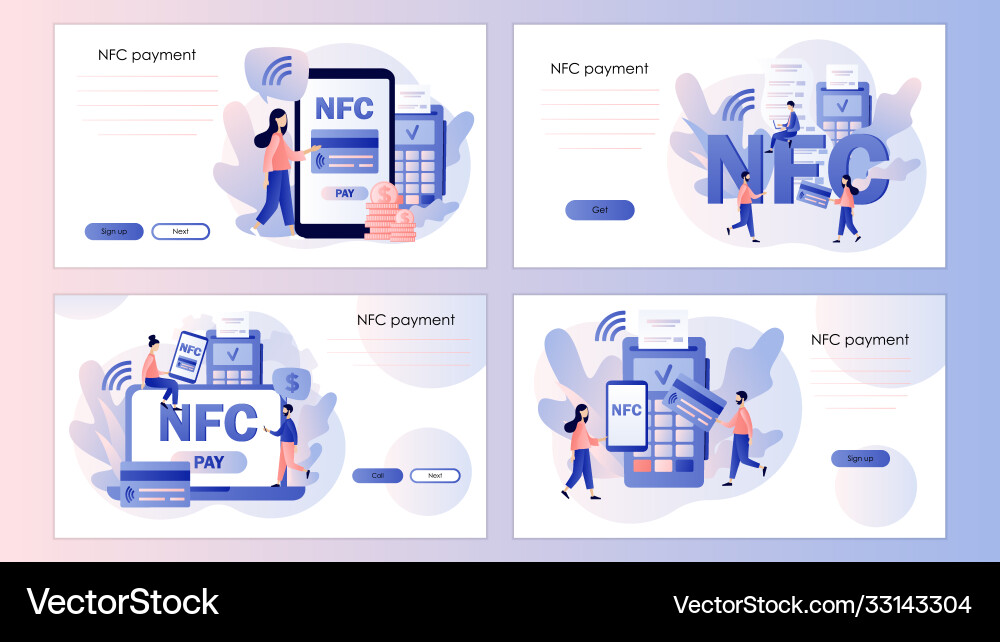 Nfc payment pos-terminal and systems Nfc payment pos-terminal and systems vector image