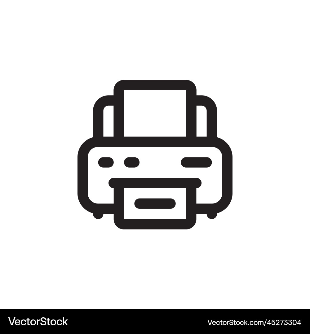 Printer icon computer component outline Printer icon computer component outline vector image