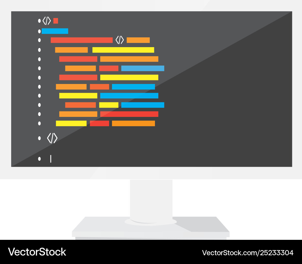 Programmiercode auf einem Bildschirm vektorbild