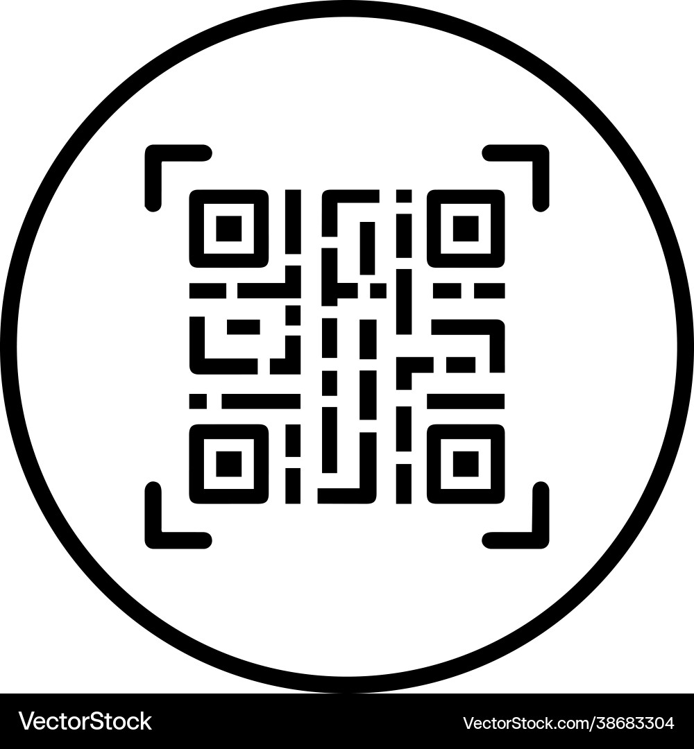 Qr code coding icon black graphics vector image