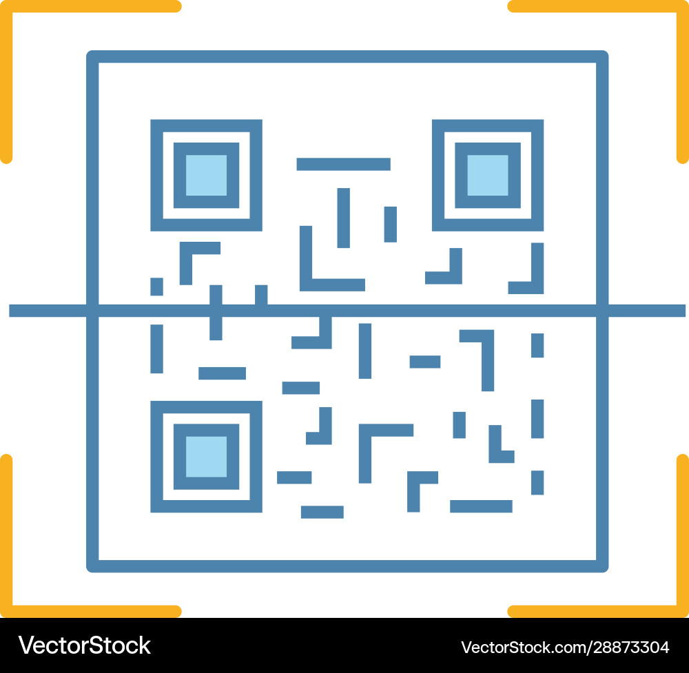 Qr code scanner color icon Qr code scanner color icon vector image