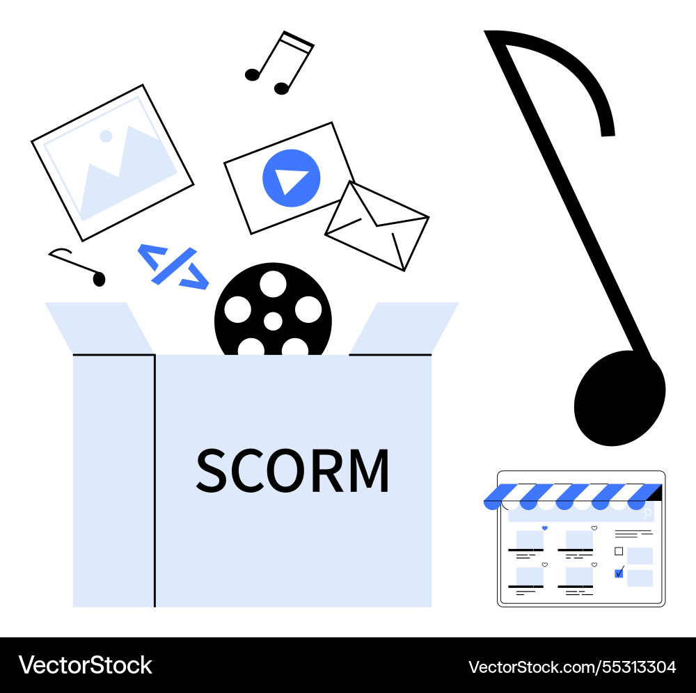 Scorm package with multimedia elements including Scorm package with multimedia elements including Vector Image