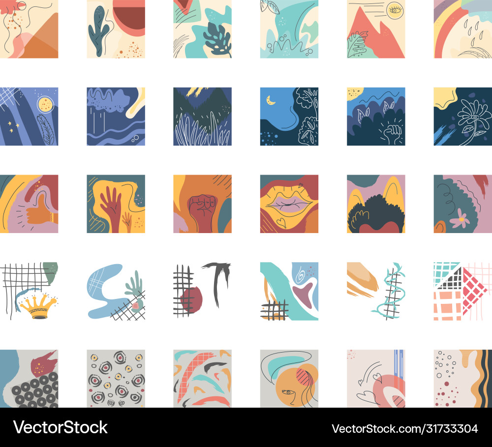 Set abstract backgrounds drawn with various vector image