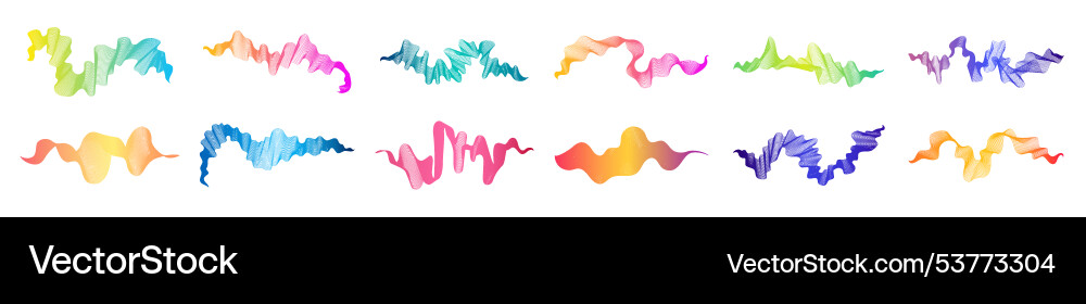 Set of abstract backdrops with multicolor waves Set of abstract backdrops with multicolor waves vector image