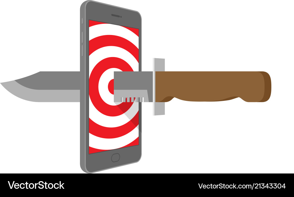 Smartphone with target pattern on screen Smartphone with target pattern on screen vector image