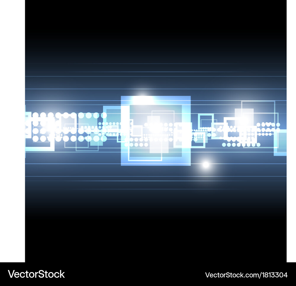 Tech square shape background vector image