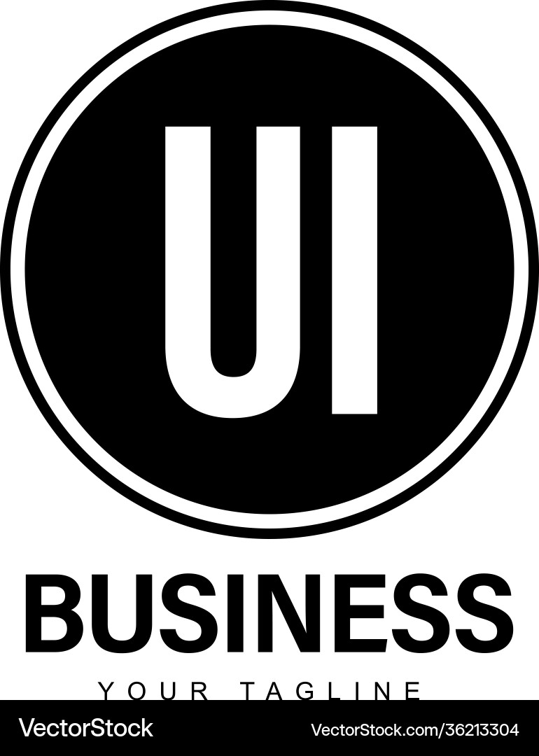 Ui initial a logo design with abstract style Ui initial a logo design with abstract style vector image