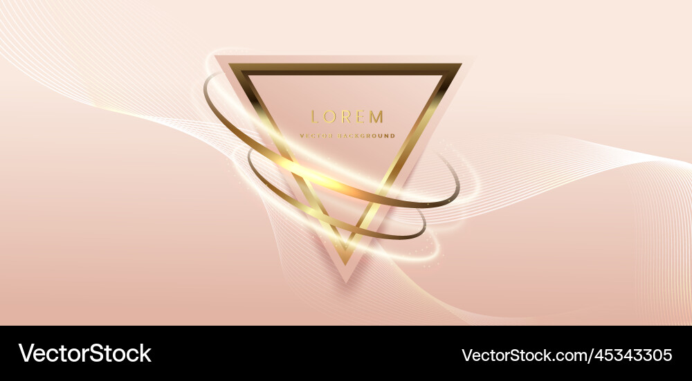 Abstract glegant triangle frame with gold curve Abstract glegant triangle frame with gold curve vector image