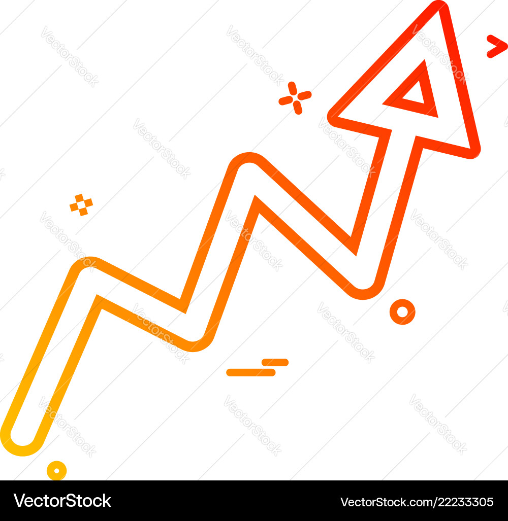 Arrow graph progress up icon design Arrow graph progress up icon design vector image