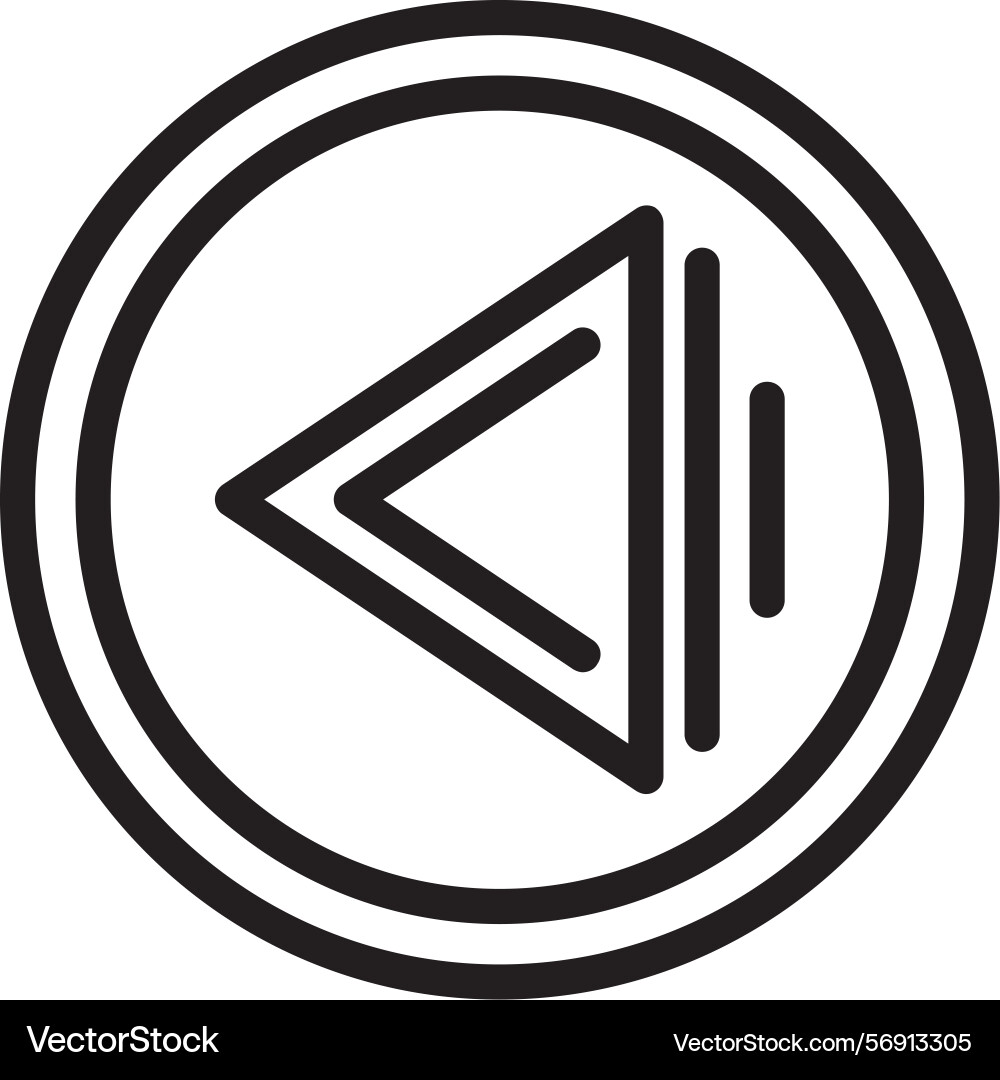 Arrow triangle left linear style icon design vector image