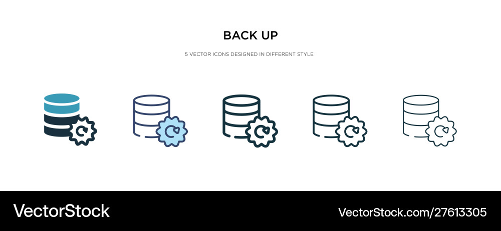 Back up icon in different style two colored Back up icon in different style two colored Vector Image
