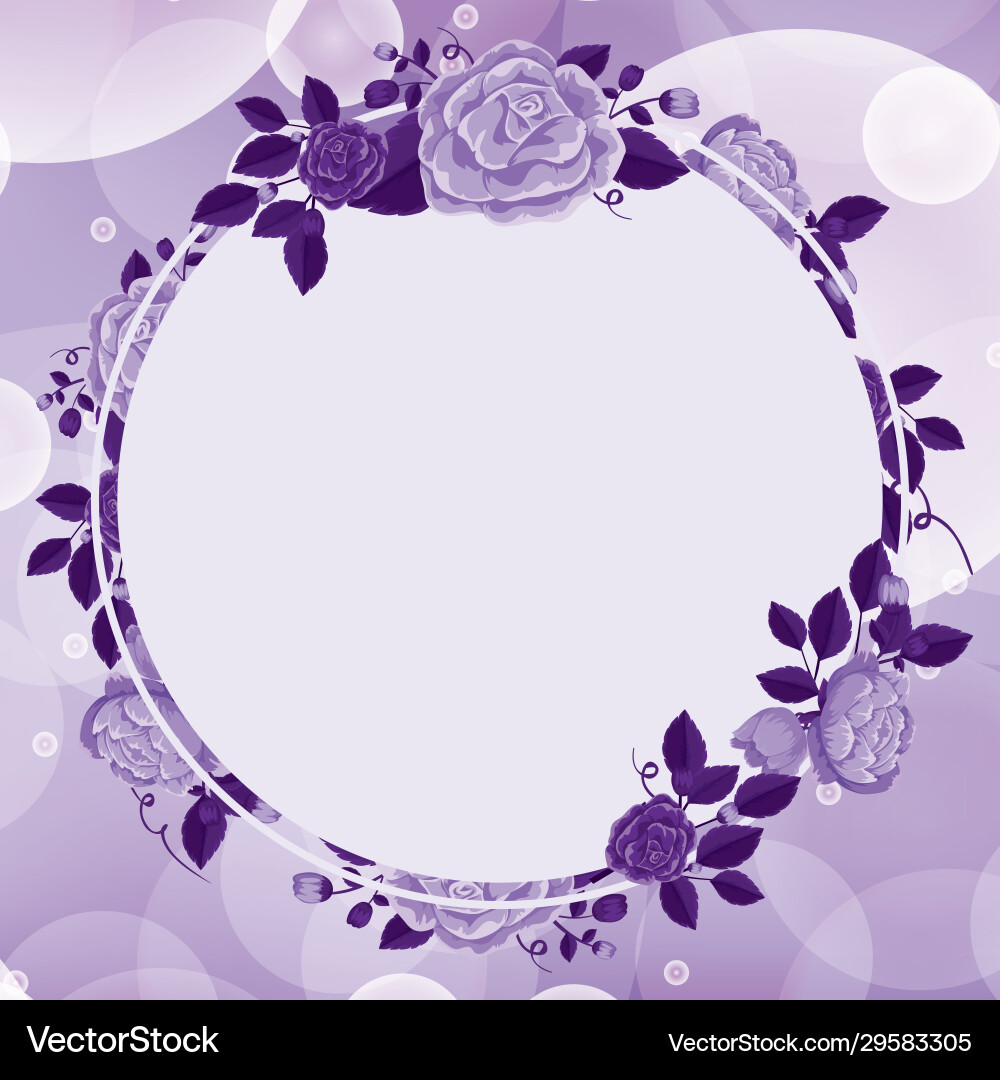 Background design with purple flowers vector image